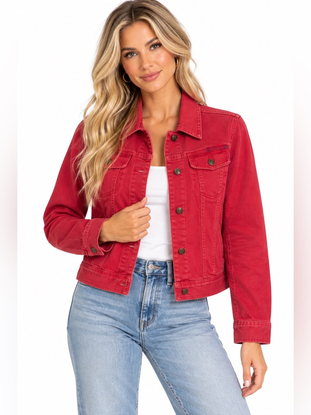 Ralph Lauren Size Medium Classic Red Women's Denim Jacket